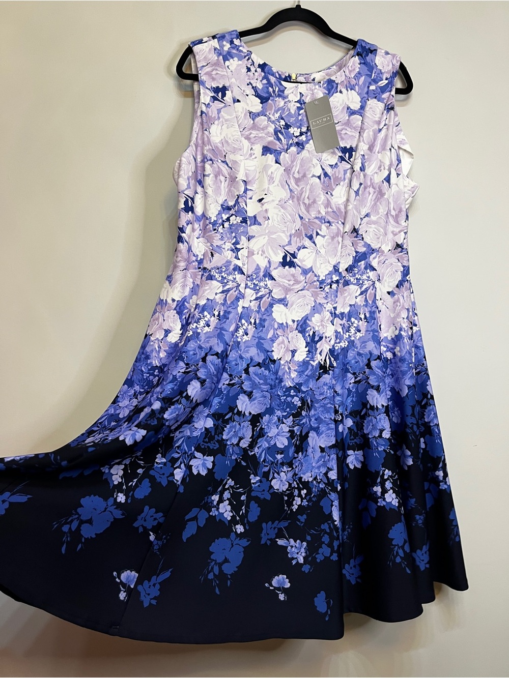 N7. LAURA Lavender & Navy Floral Dress